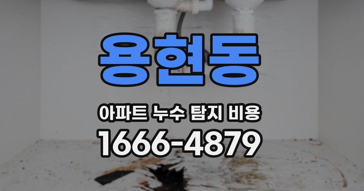 용현동 아파트 누수 탐지 비용