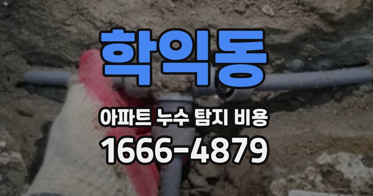 학익동 아파트 누수 탐지 비용