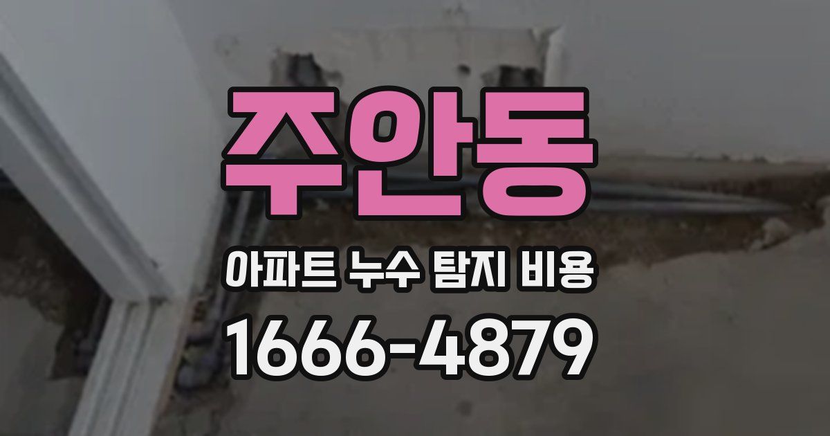 주안동 아파트 누수 탐지 비용