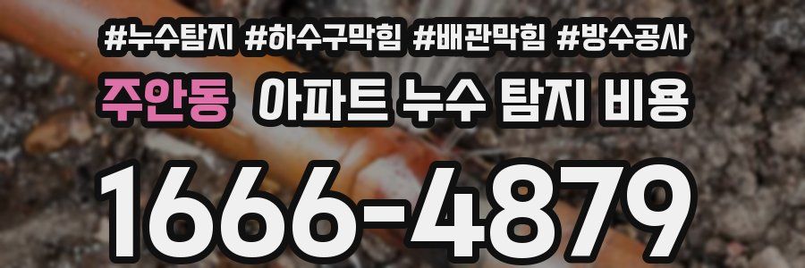 주안동 아파트 누수 탐지 비용