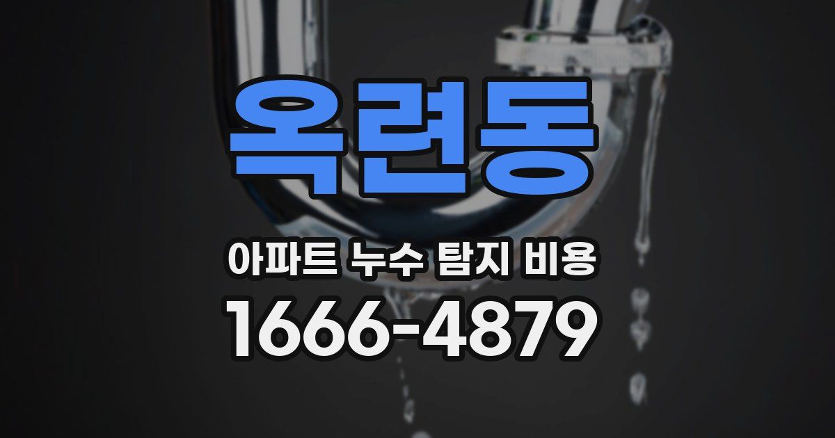 옥련동 아파트 누수 탐지 비용