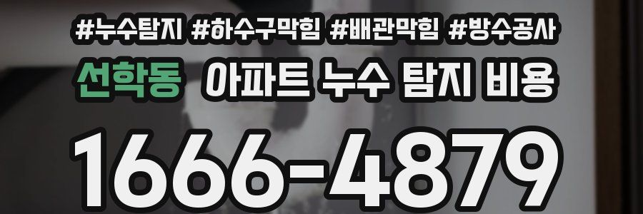 선학동 아파트 누수 탐지 비용