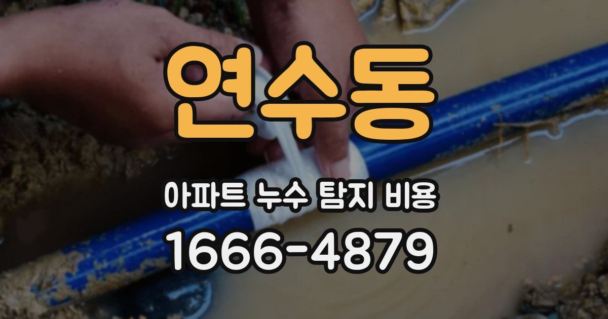 연수동 아파트 누수 탐지 비용