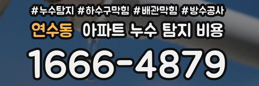 연수동 아파트 누수 탐지 비용