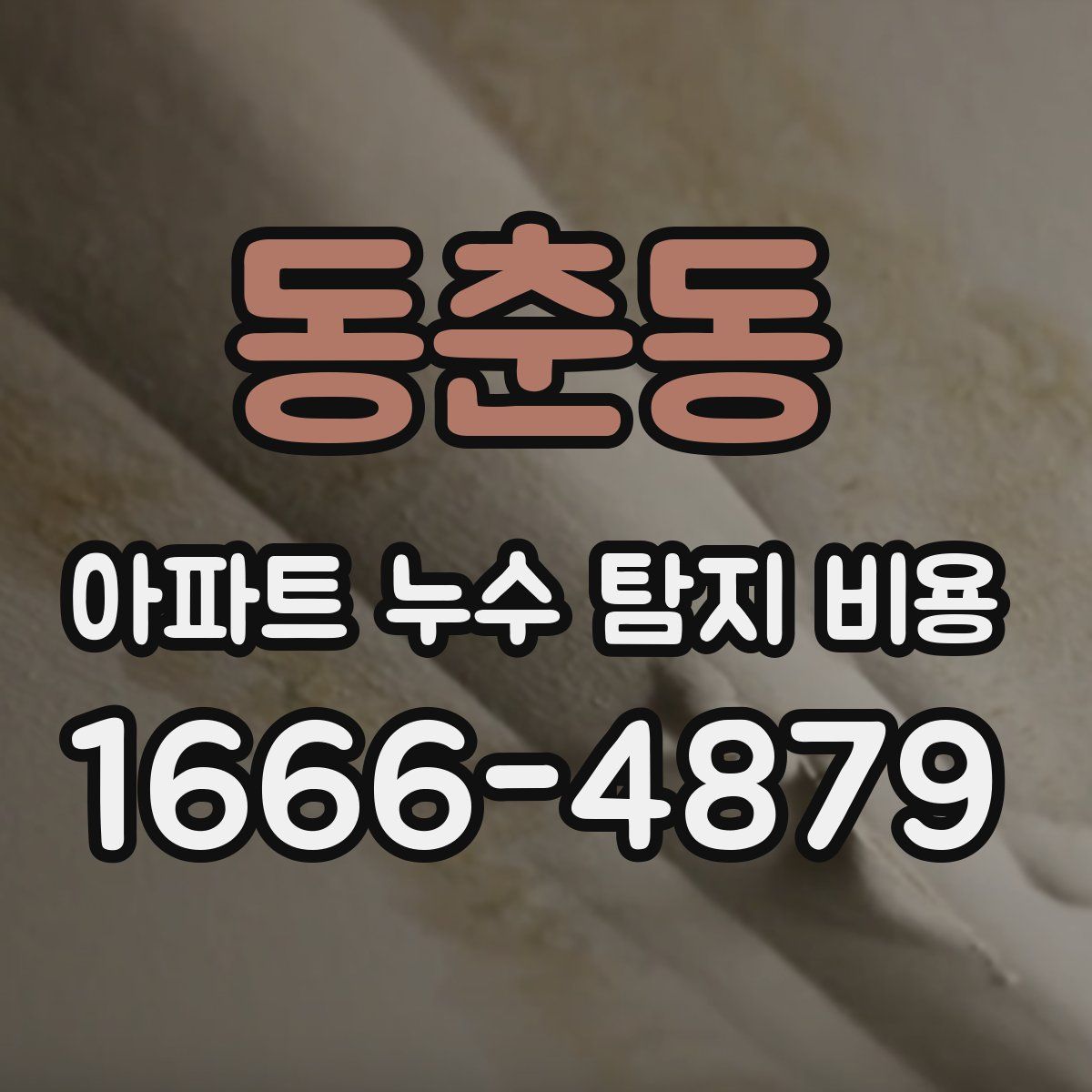 동춘동 아파트 누수 탐지 비용