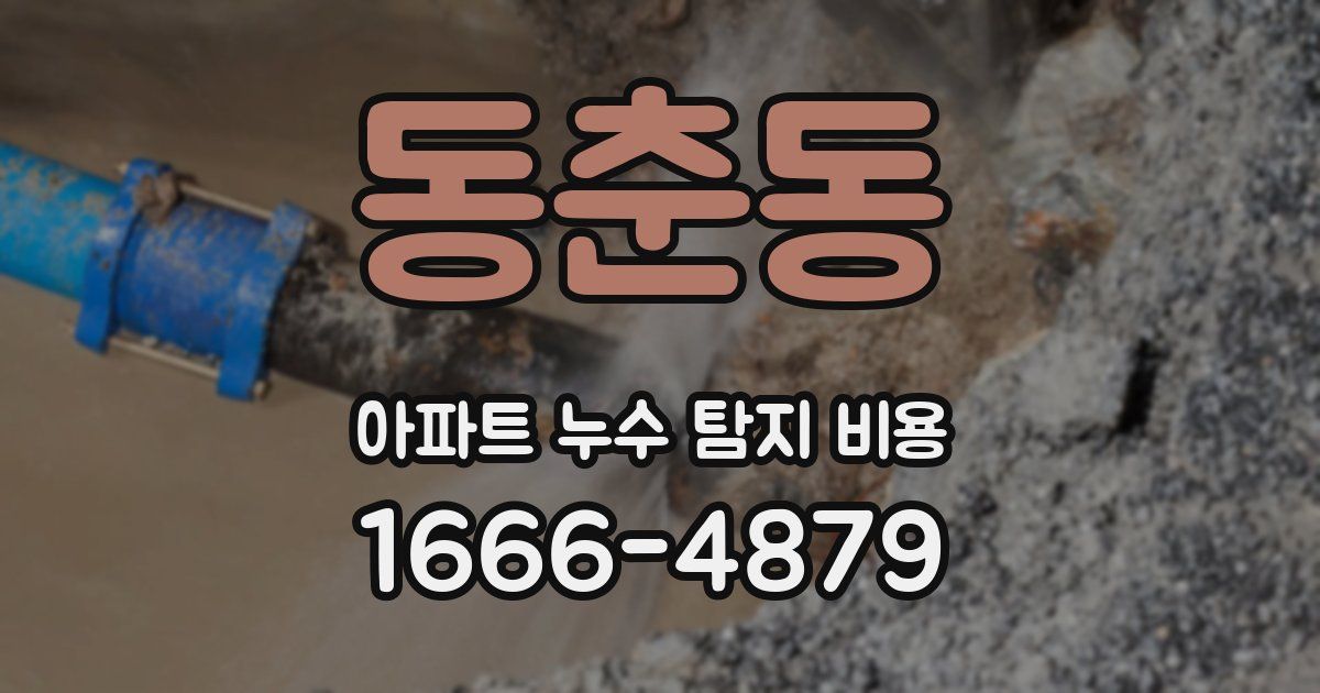 동춘동 아파트 누수 탐지 비용