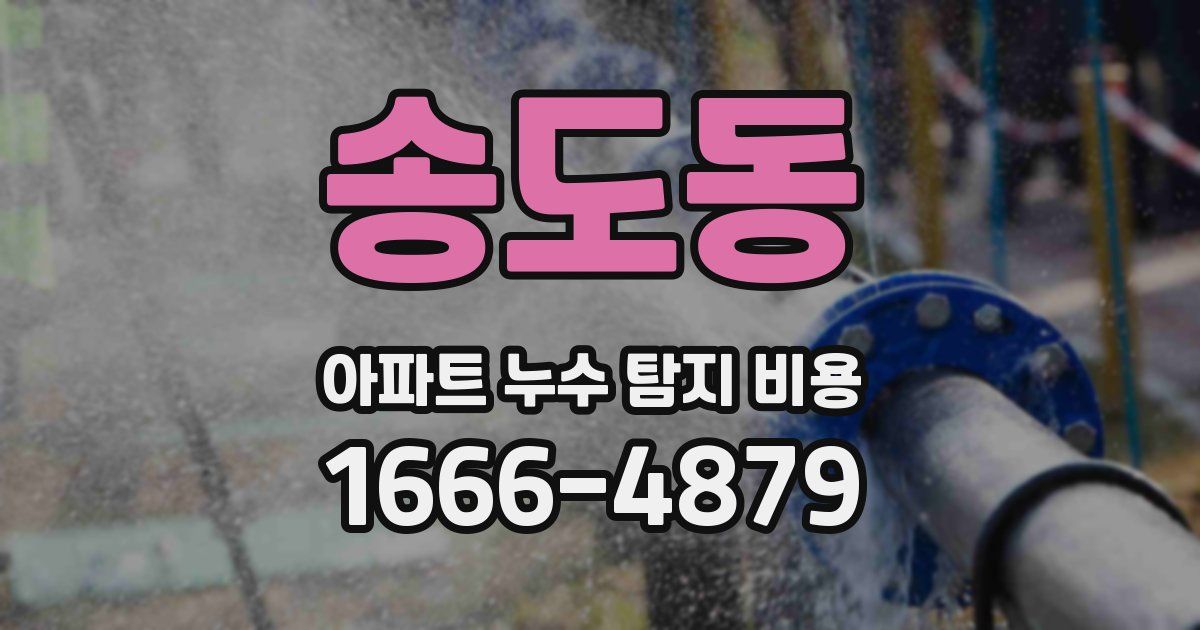 송도동 아파트 누수 탐지 비용