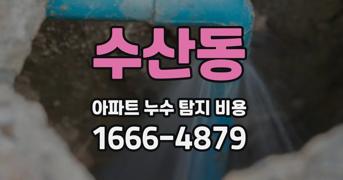 수산동 아파트 누수 탐지 비용