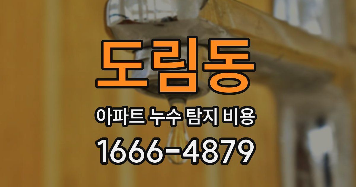 도림동 아파트 누수 탐지 비용