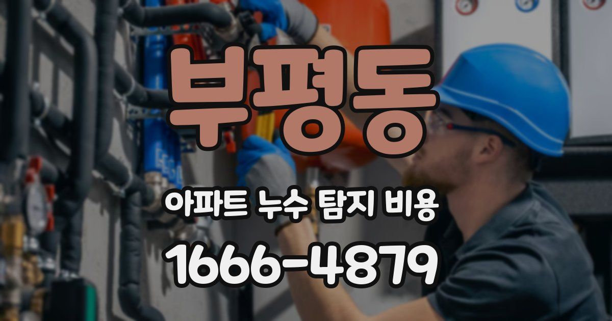 부평동 아파트 누수 탐지 비용