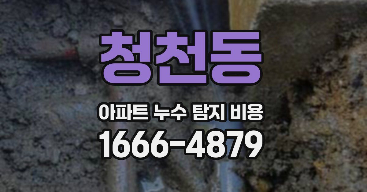 청천동 아파트 누수 탐지 비용