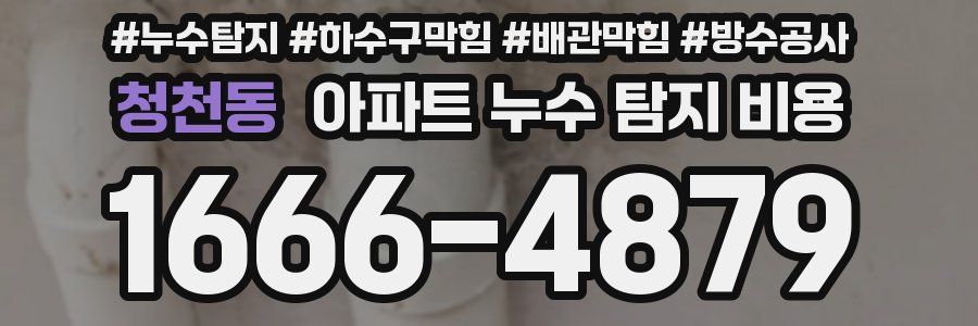 청천동 아파트 누수 탐지 비용