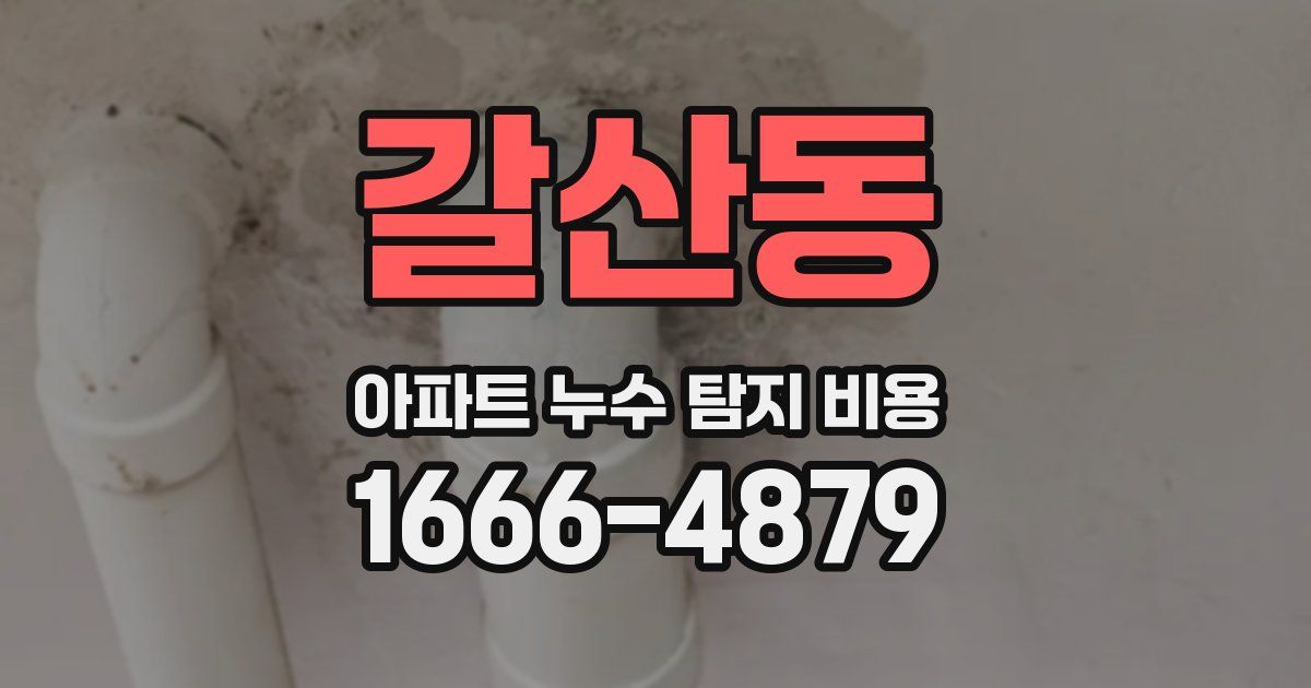 갈산동 아파트 누수 탐지 비용