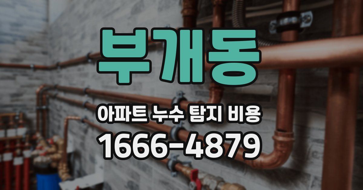 부개동 아파트 누수 탐지 비용