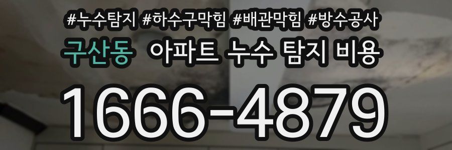 구산동 아파트 누수 탐지 비용