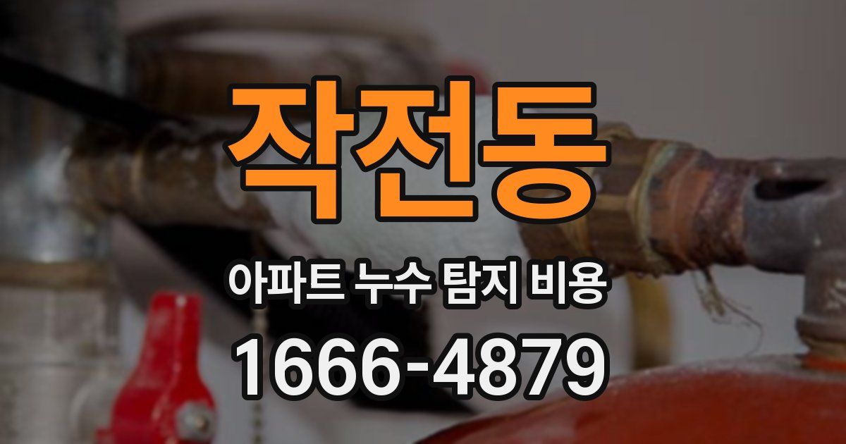 작전동 아파트 누수 탐지 비용