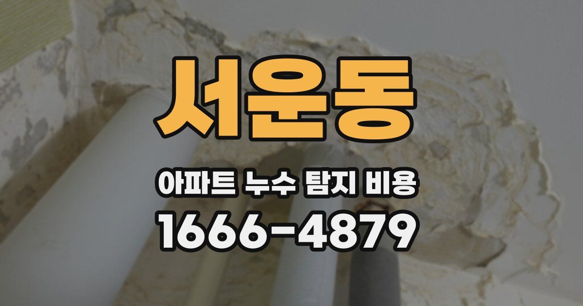 서운동 아파트 누수 탐지 비용