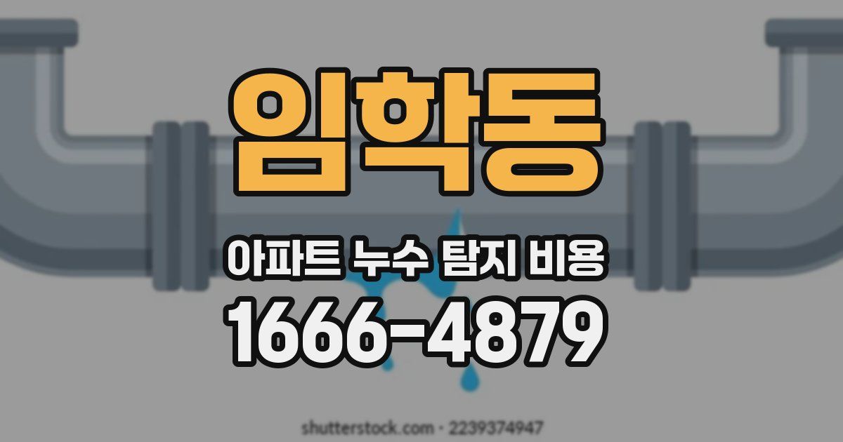 임학동 아파트 누수 탐지 비용