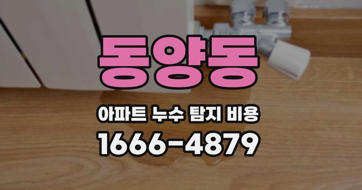 동양동 아파트 누수 탐지 비용