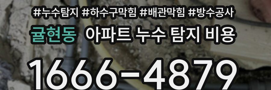 귤현동 아파트 누수 탐지 비용