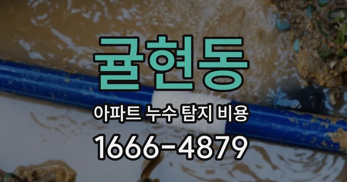 귤현동 아파트 누수 탐지 비용