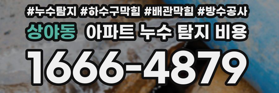 상야동 아파트 누수 탐지 비용