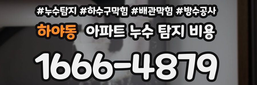 하야동 아파트 누수 탐지 비용