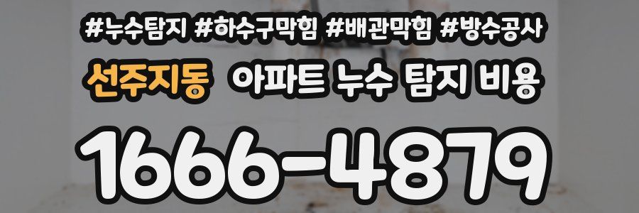 선주지동 아파트 누수 탐지 비용