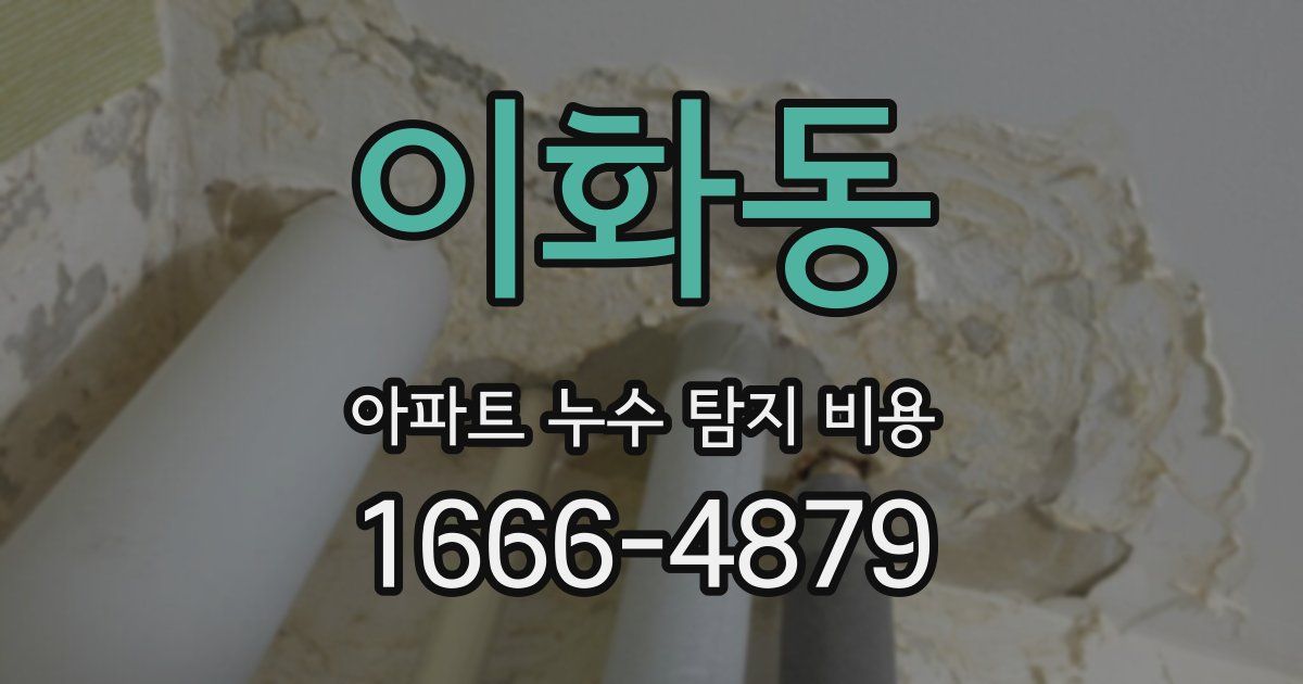 이화동 아파트 누수 탐지 비용