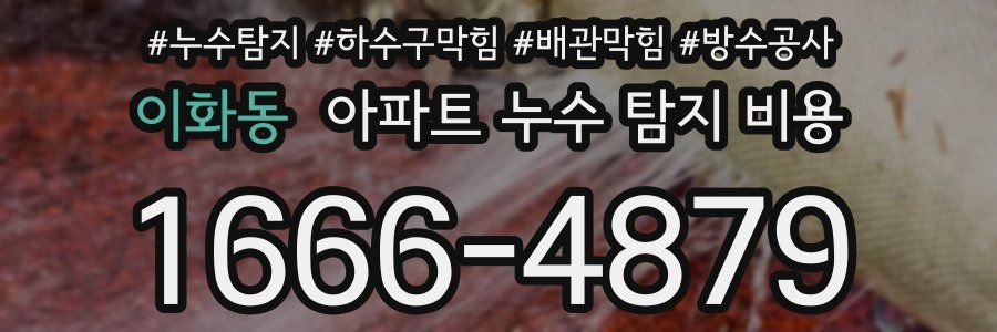 이화동 아파트 누수 탐지 비용