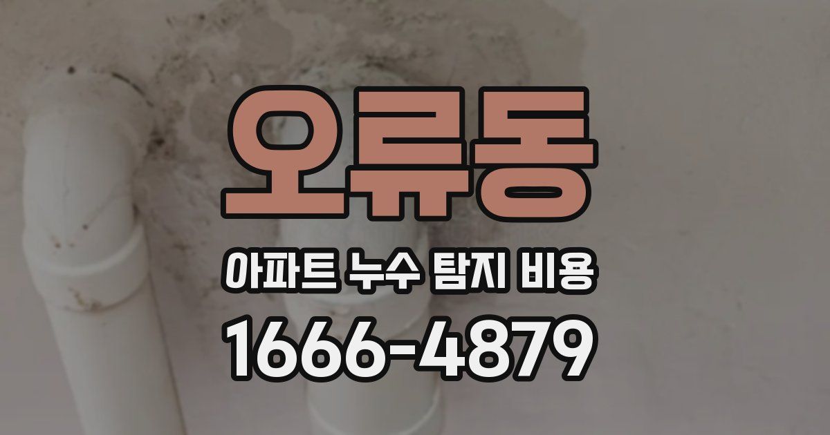 오류동 아파트 누수 탐지 비용