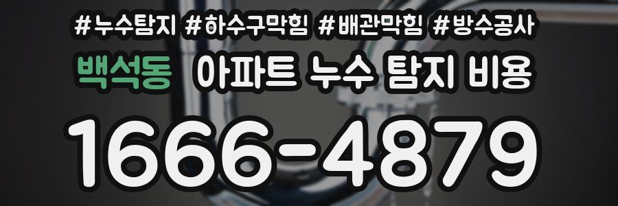 백석동 아파트 누수 탐지 비용