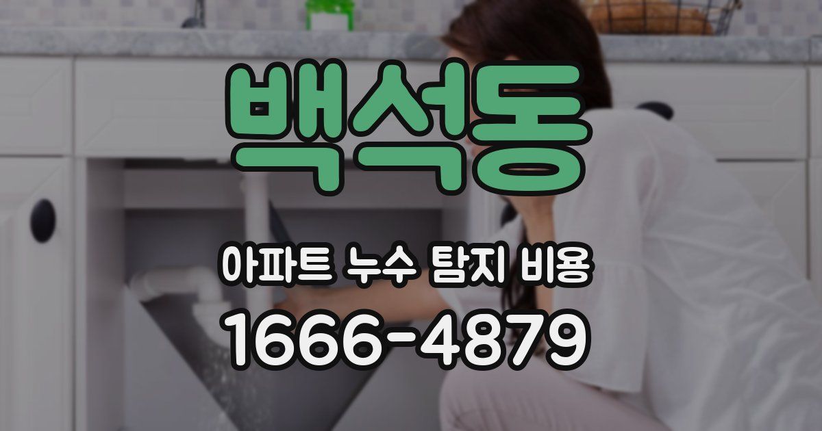 백석동 아파트 누수 탐지 비용