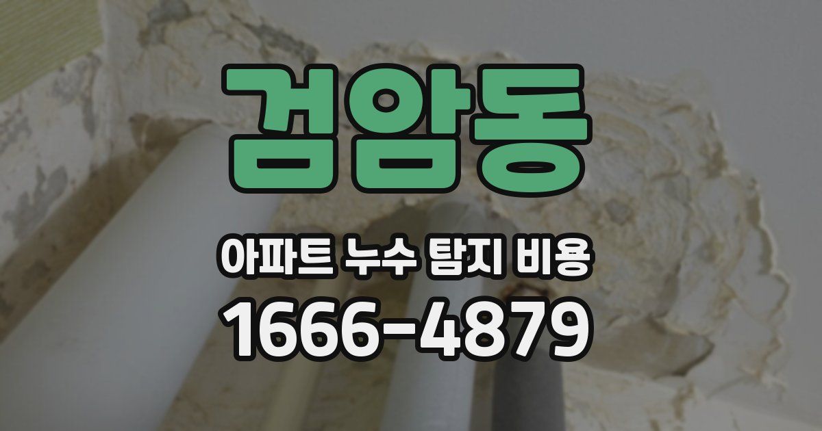검암동 아파트 누수 탐지 비용