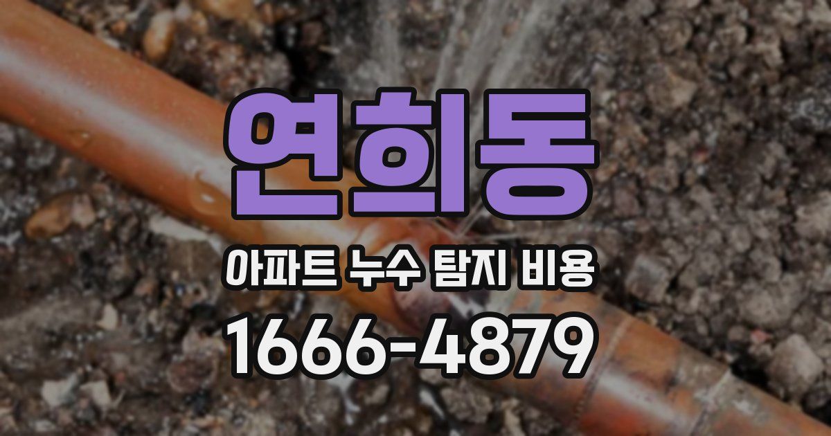 연희동 아파트 누수 탐지 비용