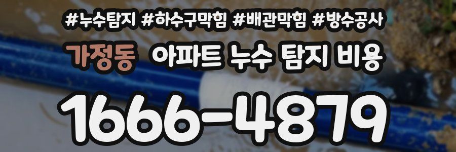 가정동 아파트 누수 탐지 비용