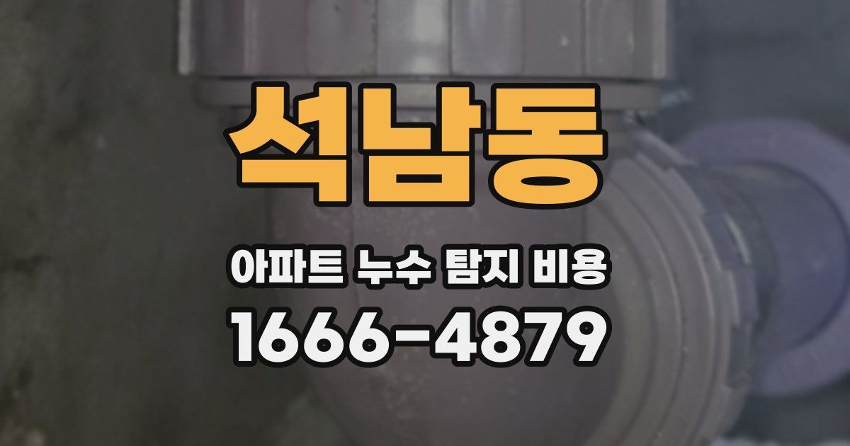 석남동 아파트 누수 탐지 비용