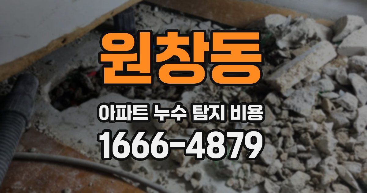 원창동 아파트 누수 탐지 비용