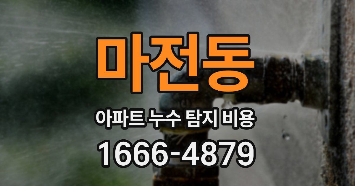 마전동 아파트 누수 탐지 비용