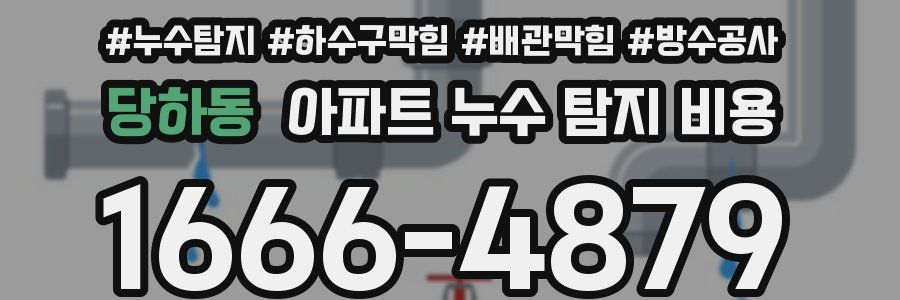 당하동 아파트 누수 탐지 비용