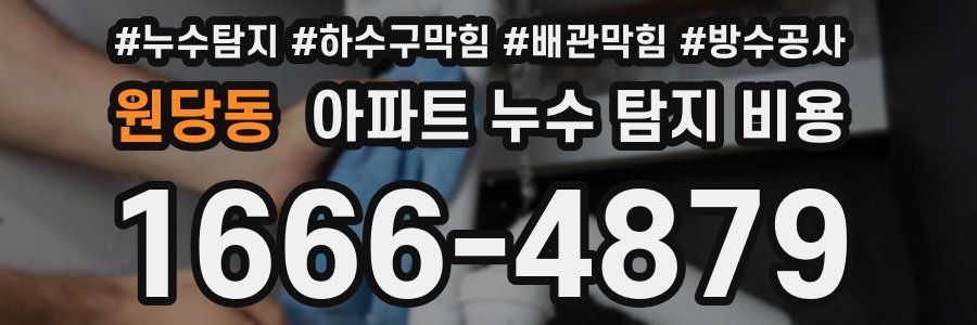 원당동 아파트 누수 탐지 비용