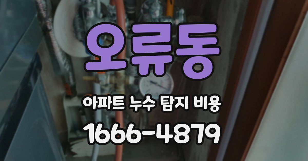 오류동 아파트 누수 탐지 비용