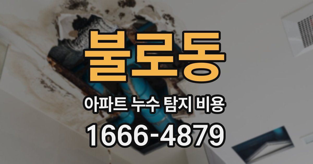 불로동 아파트 누수 탐지 비용