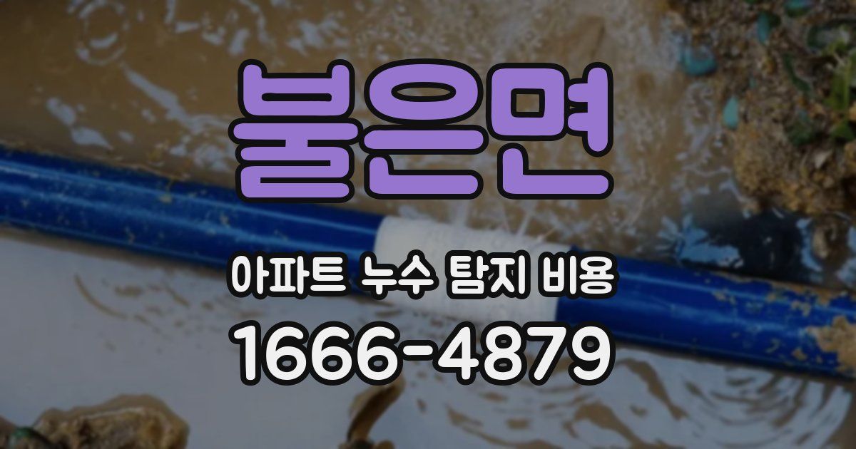 불은면 아파트 누수 탐지 비용