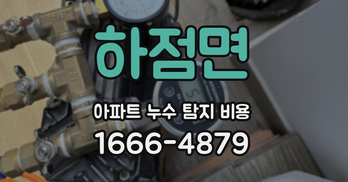 하점면 아파트 누수 탐지 비용