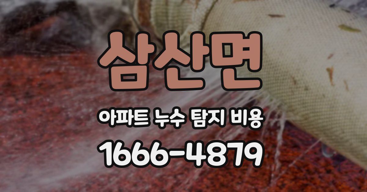 삼산면 아파트 누수 탐지 비용