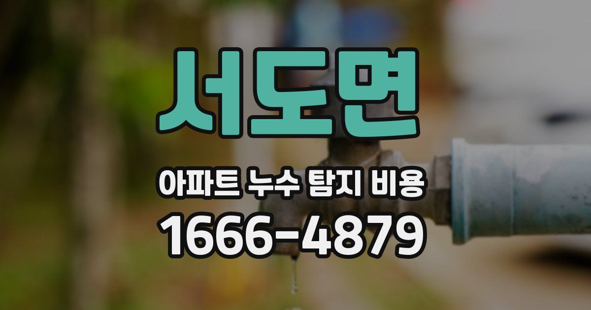 서도면 아파트 누수 탐지 비용