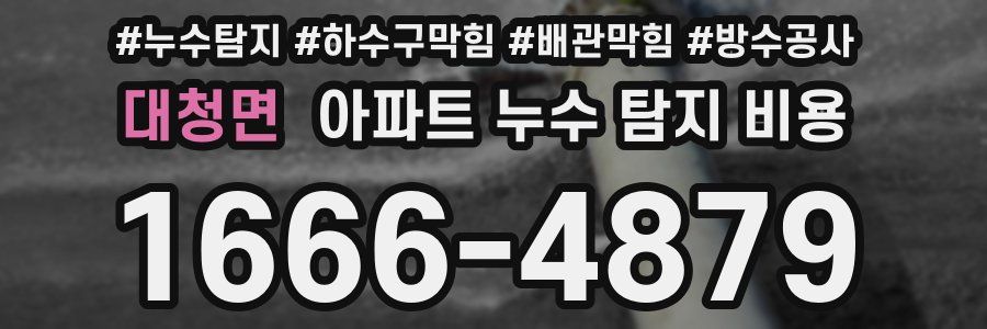 대청면 아파트 누수 탐지 비용