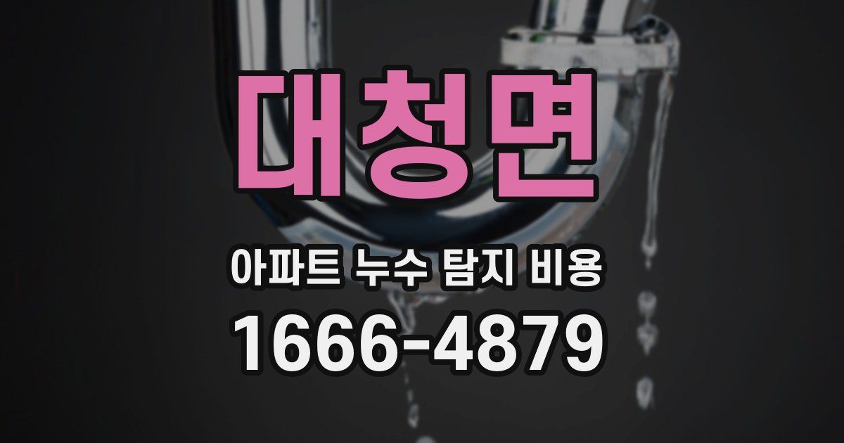 대청면 아파트 누수 탐지 비용