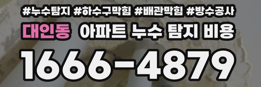 대인동 아파트 누수 탐지 비용